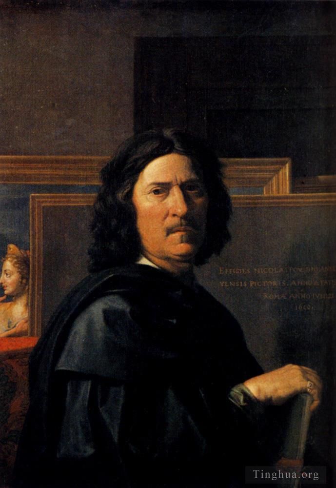 Nicolas Poussin Oil Painting - Nicolas Self Portrait