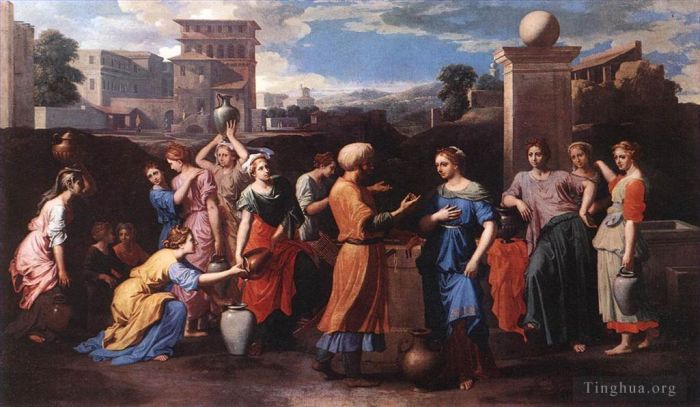 Nicolas Poussin Oil Painting - Rebecca at the Well