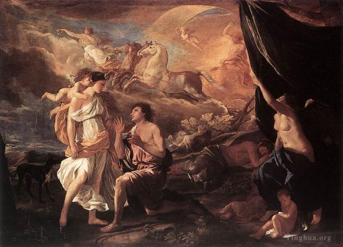 Nicolas Poussin Oil Painting - Selene and Endymion