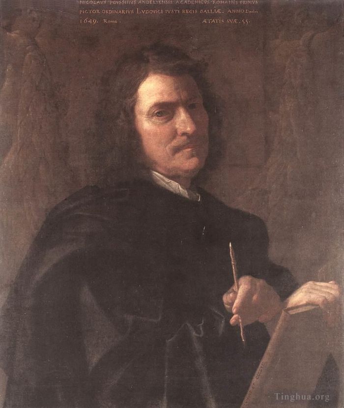 Nicolas Poussin Oil Painting - Self portrait 1649