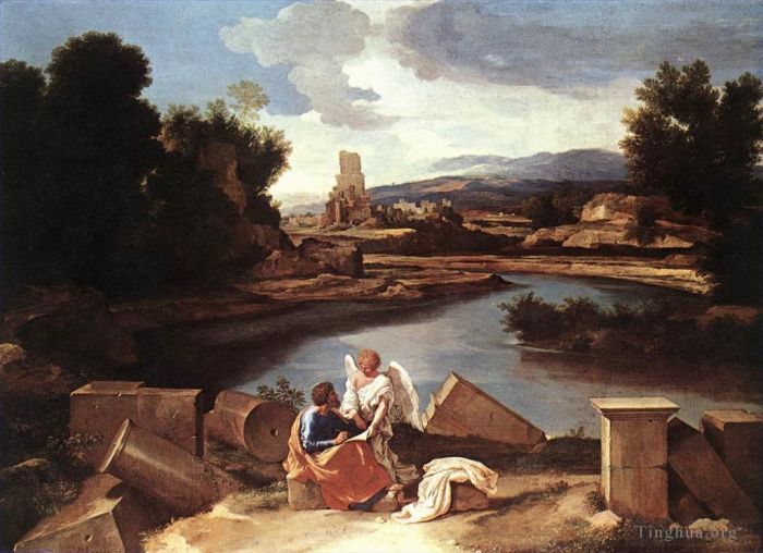 Nicolas Poussin Oil Painting - St Matthew and the angel