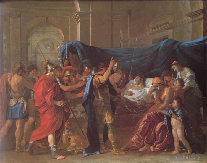 Nicolas Poussin Oil Painting - The Death of Germanicus