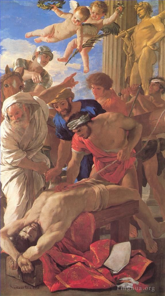 Nicolas Poussin Oil Painting - The Martyrdom of St Erasmus