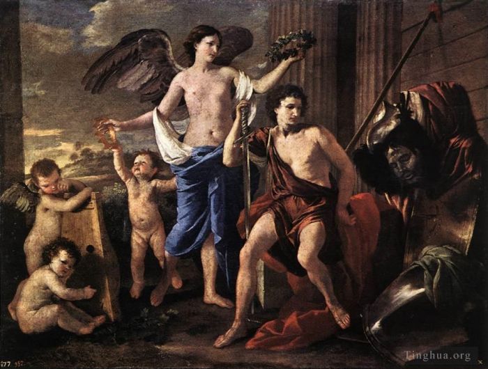 Nicolas Poussin Oil Painting - The victorious David