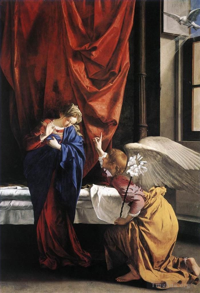 Orazio Lomi Gentileschi Oil Painting - Annunciation