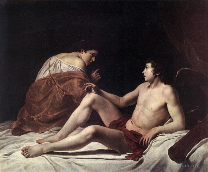 Orazio Lomi Gentileschi Oil Painting - Cupid And Psyche