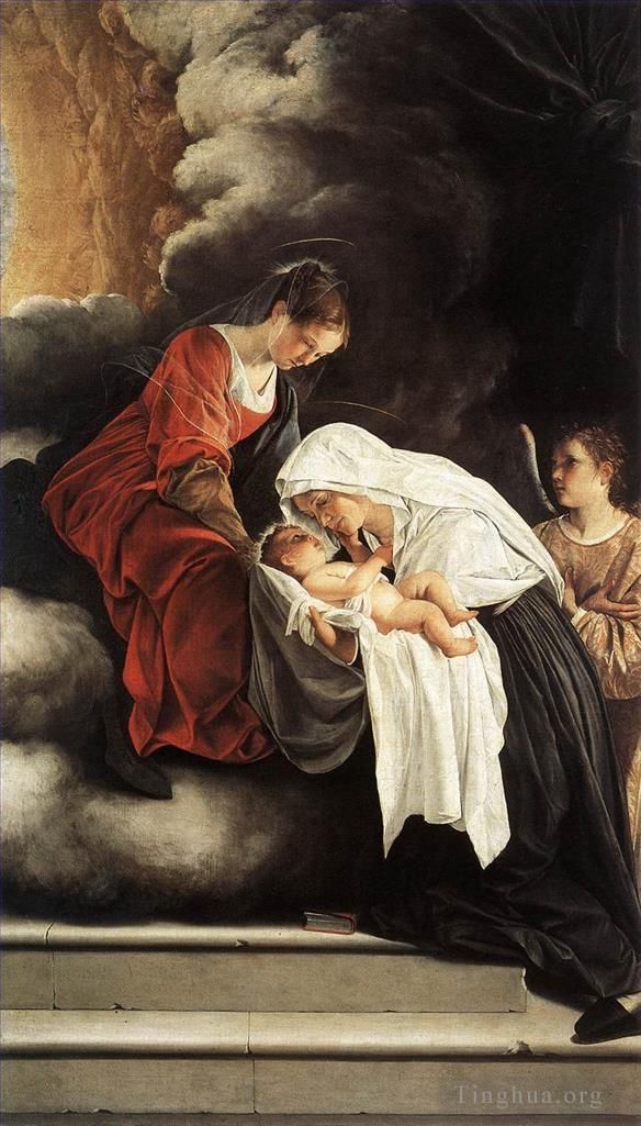 Orazio Lomi Gentileschi Oil Painting - The Vision Of St Francesca Romana
