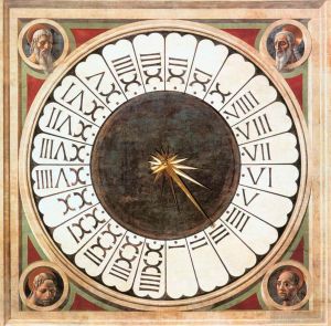 Artist Paolo Uccello's Work - Clock With Heads Of Prophets
