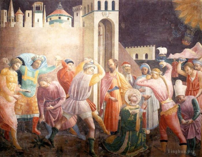 Paolo Uccello Various Paintings - Stoning Of St Stephen