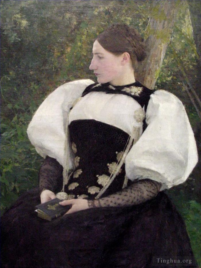Pascal-Adolphe-Jean Dagnan-Bouveret Oil Painting - A Woman from Bern Switzerland