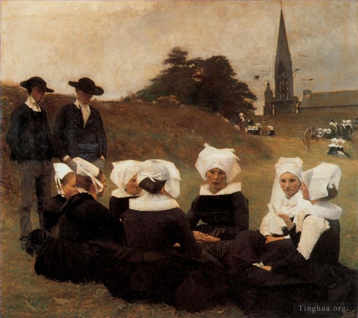 Pascal-Adolphe-Jean Dagnan-Bouveret Oil Painting - Bretonnes au Pardon
