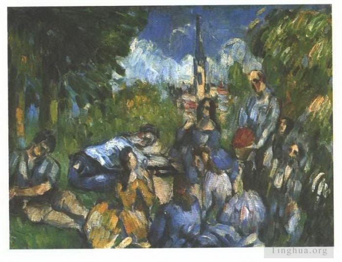 Paul Cezanne Oil Painting - A Lunch on the Grass