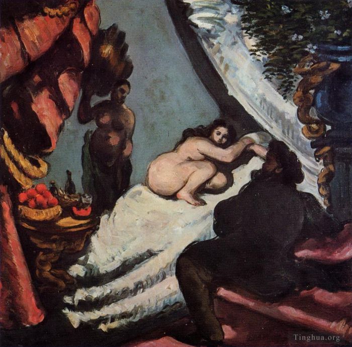Paul Cezanne Oil Painting - A Modern Olympia 2