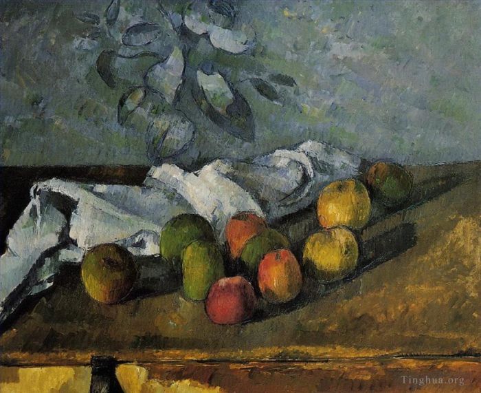 Paul Cezanne Oil Painting - Apples and a Napkin