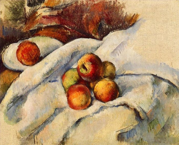 Paul Cezanne Oil Painting - Apples on a Sheet