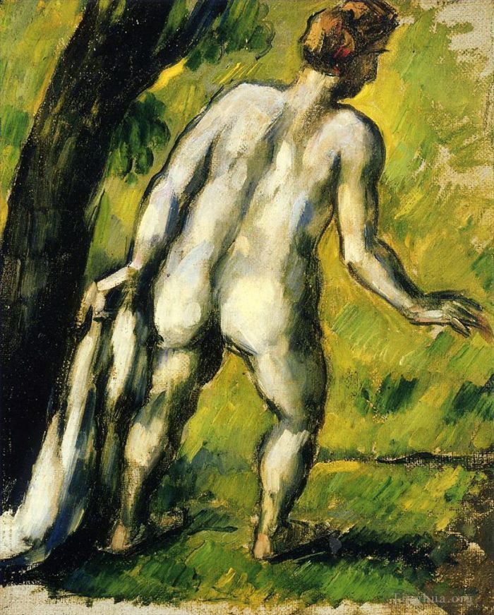 Paul Cezanne Oil Painting - Bather from the Back