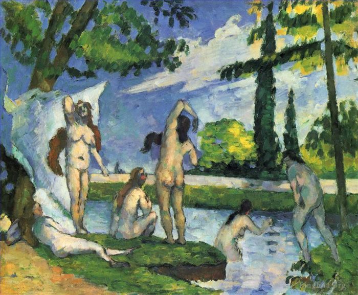 Paul Cezanne Oil Painting - Bathers 1875
