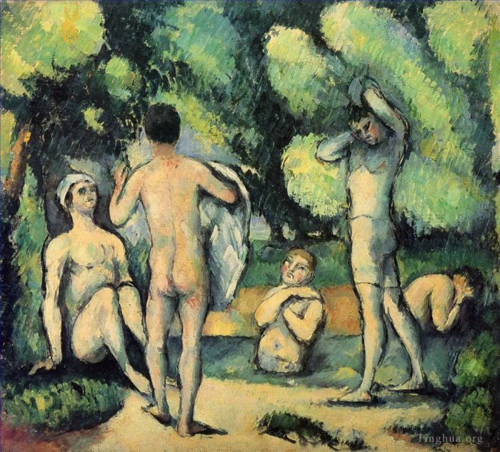 Paul Cezanne Oil Painting - Bathers 1880