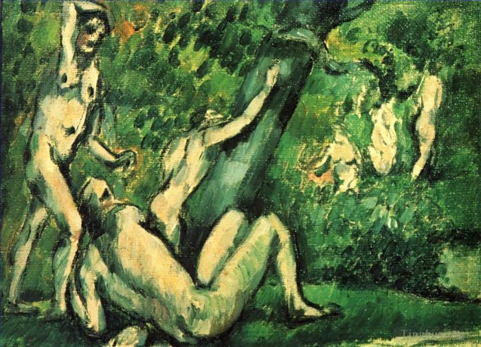 Paul Cezanne Oil Painting - Bathers 1887