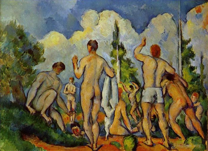 Paul Cezanne Oil Painting - Bathers 1894