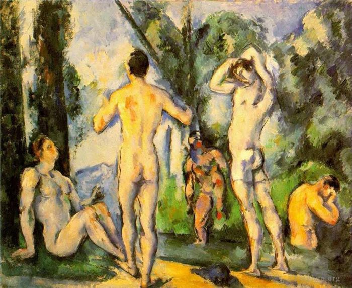Paul Cezanne Oil Painting - Bathers 2