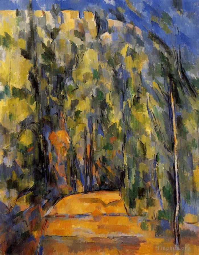 Paul Cezanne Oil Painting - Bend in Forest Road