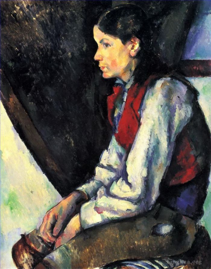 Paul Cezanne Oil Painting - Boy in a Red Vest 3