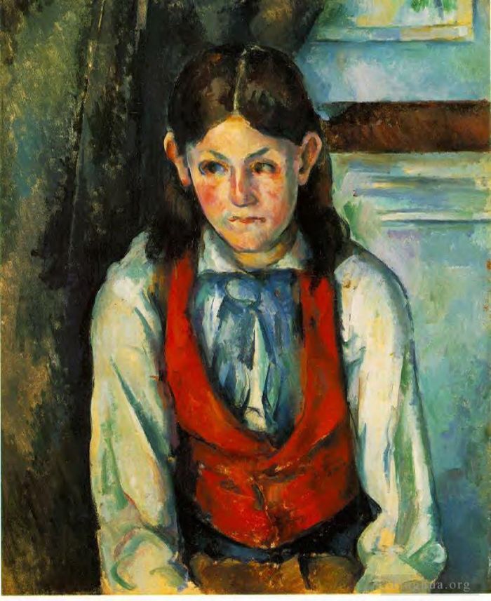 Paul Cezanne Oil Painting - Boy in a Red Vest 4