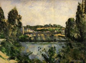 Artist Paul Cezanne's Work - Bridge and Waterfall at Pontoise