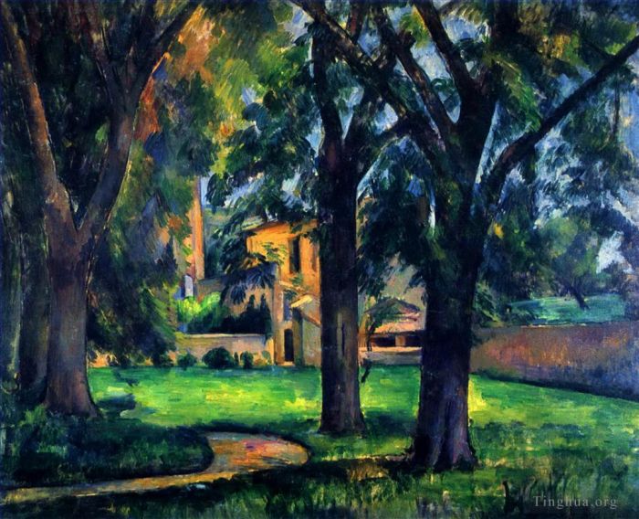 Paul Cezanne Oil Painting - Chestnut Tree and Farm