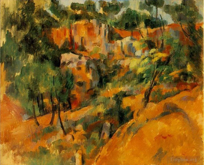 Paul Cezanne Oil Painting - Corner of Quarry