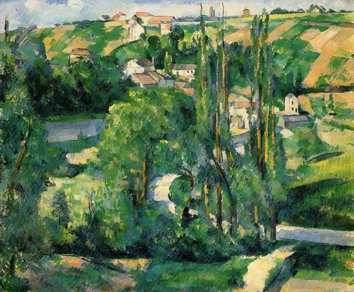 Paul Cezanne Oil Painting - Cote du Galet at Pontoise