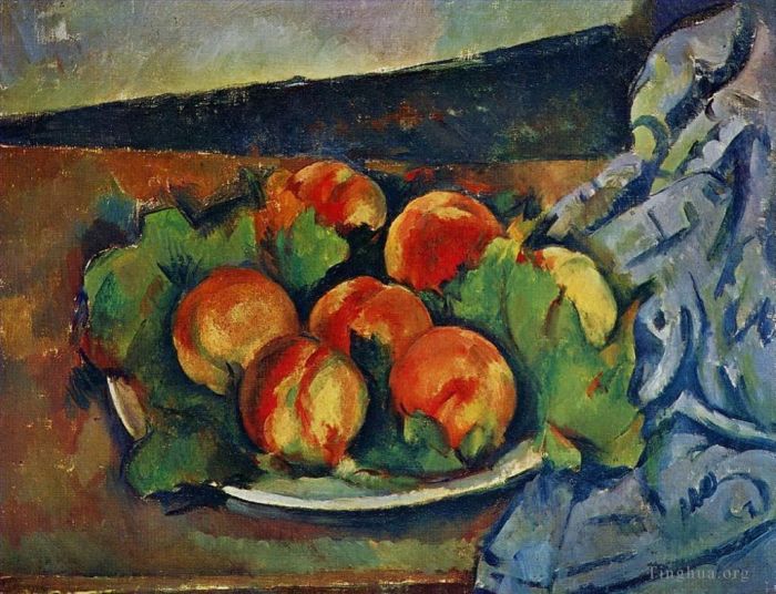 Paul Cezanne Oil Painting - Dish of Peaches