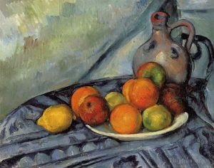 Artist Paul Cezanne's Work - Fruit and Jug on a Table