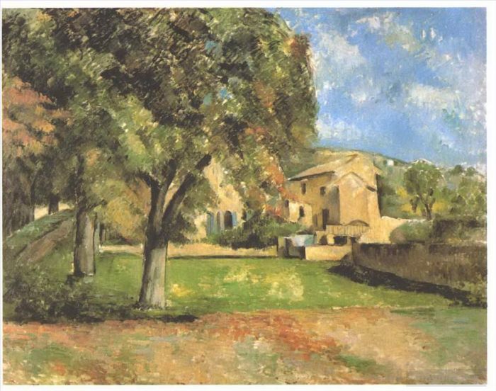 Paul Cezanne Oil Painting - Horse chestnut trees in Jas de Bouffan