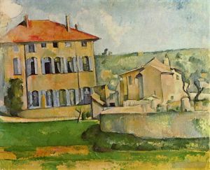 Artist Paul Cezanne's Work - House and Farm at Jas de Bouffan