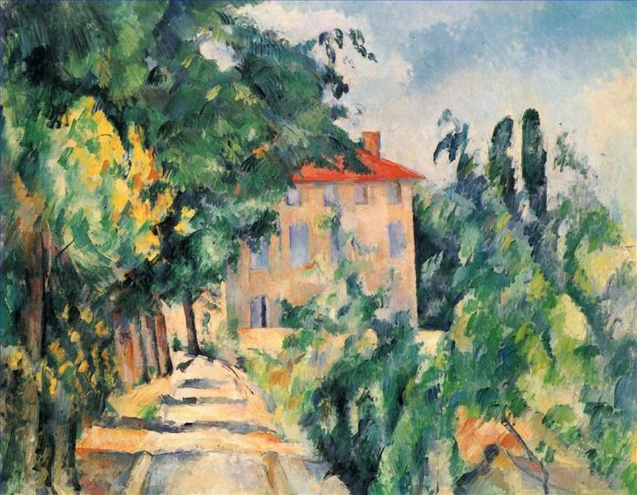 Paul Cezanne Oil Painting - House with Red Roof