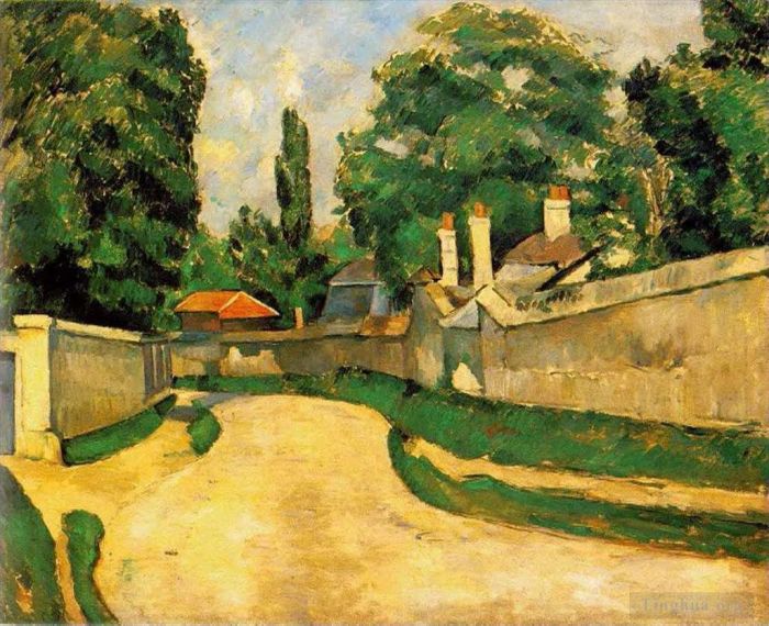 Paul Cezanne Oil Painting - Houses Along a Road