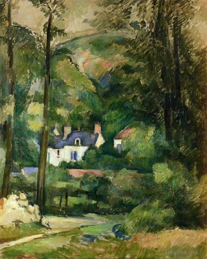 Paul Cezanne Oil Painting - Houses in the Greenery