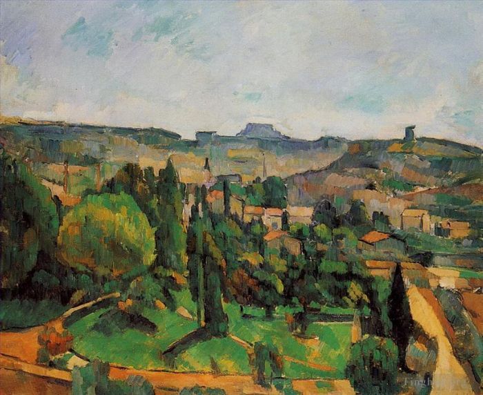 Paul Cezanne Oil Painting - Ile de France Landscape