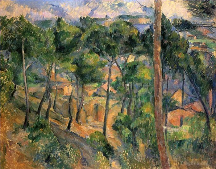 Paul Cezanne Oil Painting - L Estaque View Through The Pines