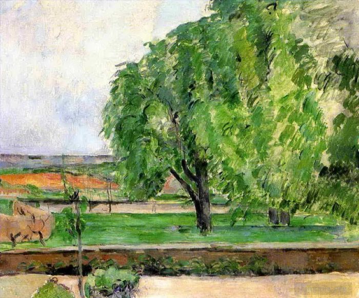 Paul Cezanne Oil Painting - Landscape at the Jas de Bouffin