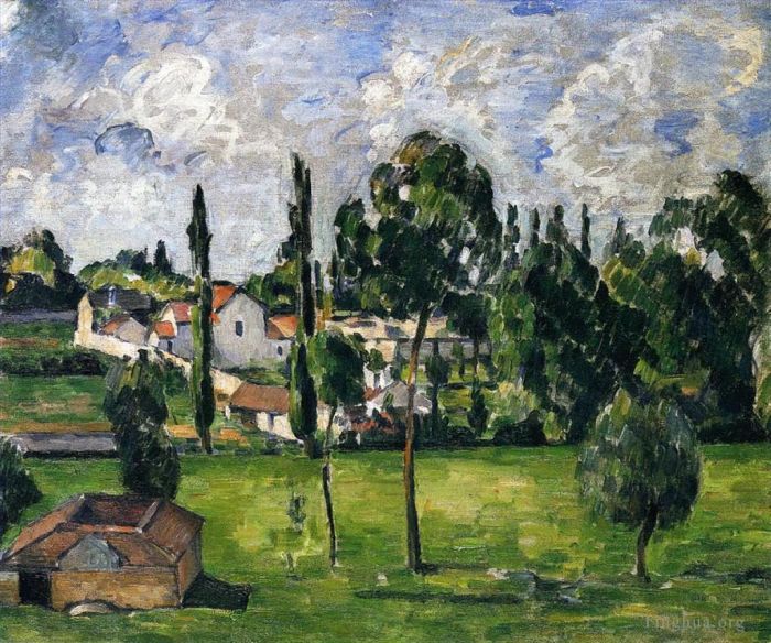 Paul Cezanne Oil Painting - Landscape with Waterline