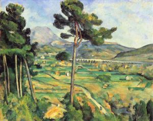 Artist Paul Cezanne's Work - The Mont Sainte-Victoire and the Viaduct of the Arc River Valley