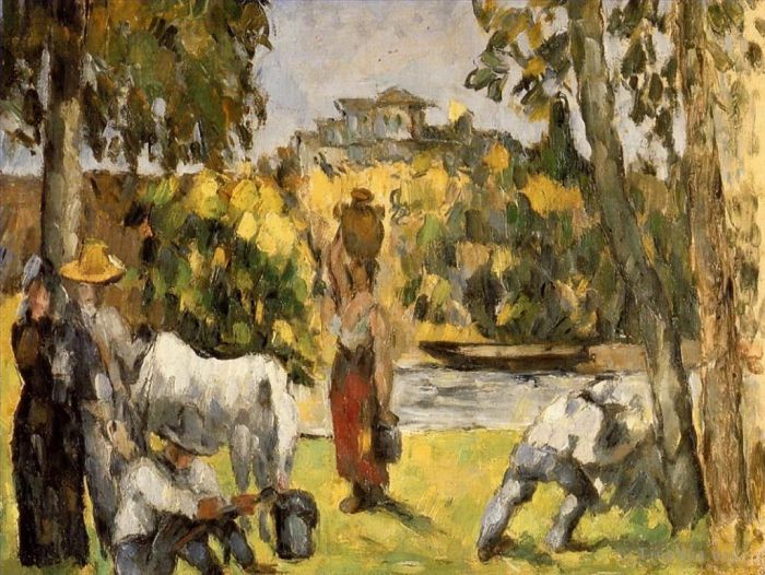 Paul Cezanne Oil Painting - Life in the Fields