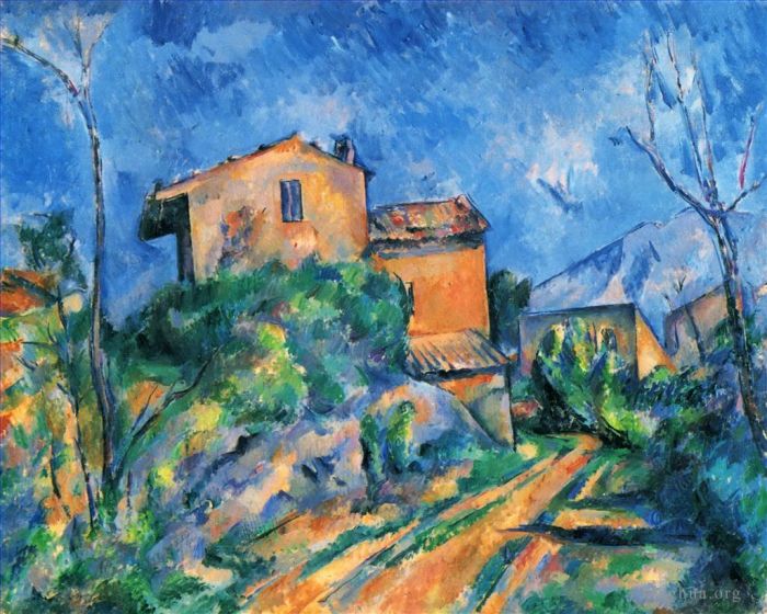 Paul Cezanne Oil Painting - Maison Maria with a View of Chateau Noir
