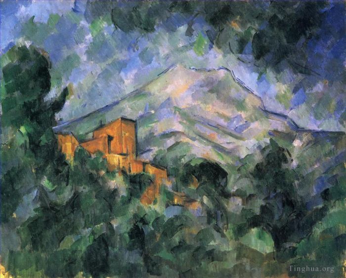 Paul Cezanne Oil Painting - Montagne Sainte Victoire and the Black Chateau