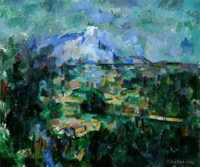 Paul Cezanne Oil Painting - Montagne Sainte Victoire from Lauves