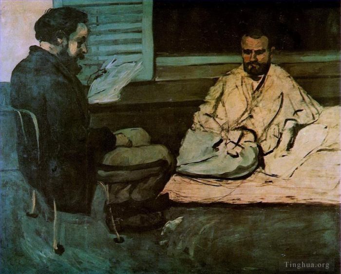 Paul Cezanne Oil Painting - Paul Alexis Reading a Manuscript to Emile Zola