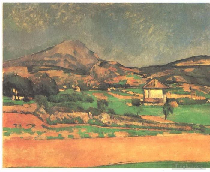 Paul Cezanne Oil Painting - Plain by Mont Sainte-Victoire
